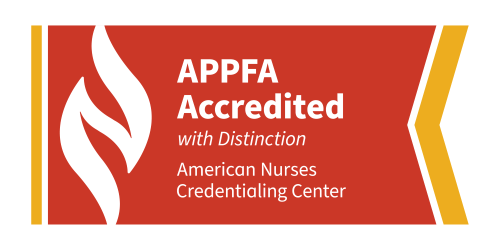 logo APPFA Accredited with Distinction American Nurses Credentialing Center