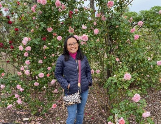 Woman and roses