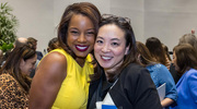 Dr. Sulistio shares a moment with Ebony Smith, the daughter of a patient whose diagnosis and treatment laid the foundation for much of Dr. Sulistio’s research and quality improvement projects.