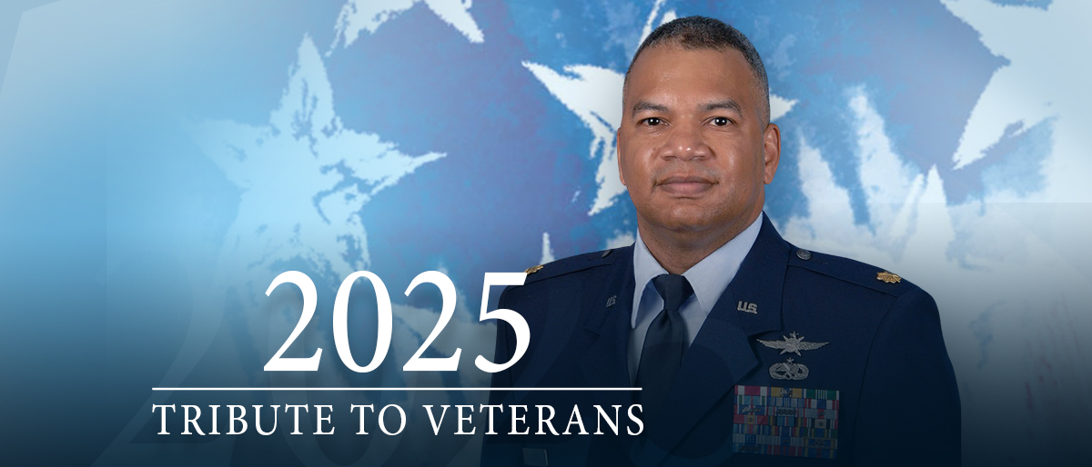 2025 Tribute to Veterans, with headshot of Tony Lakin