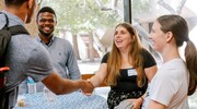 To kick off the school year, members of the newest cohort of the Peter O’Donnell&nbsp;Jr. School of Public Health mingle at the Incoming Student Welcome Event in June. UT&nbsp;Southwestern’s fourth school, launched in 2023, offers M.P.H., M.D./M.P.H., and Ph.D. programs. 