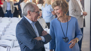 Dr. Podolsky celebrates the milestone with Sandra Estess.