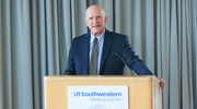 Steven McKnight, Ph.D., was honored at a recognition reception on campus for earning the Albert Lasker Basic Medical Research Award related to his discoveries into the role of proteins of low sequence complexity and their influence on the dynamics of cell morphology and biological regulation. Dr. McKnight’s recognition marked the second consecutive year and fifth time that a UTSW scientist had earned a Lasker Award.