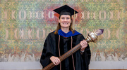 Tammy Leonard, Ph.D., Professor of Health Economics, Systems and Policy, was honored as this year’s Stembridge Mace bearer during the commencement ceremony.