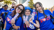 Walkers leave the UTSW tent with new photo memories to cherish.