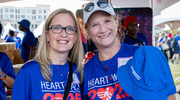 Traci d’Auguste, M.B.A., M.S.H.A. (left), new Vice President and CEO of William P. Clements Jr. University Hospital, poses with Holly Crawford, M.B.A., Executive Vice President for Business Affairs.