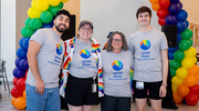 Members of the LGBTQIA Alliance Business Resource Group join the day’s festivities in honor of Pride Month.