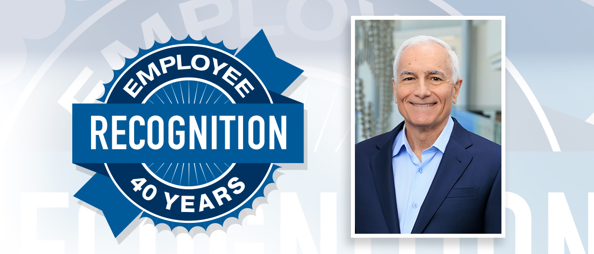 Portrait of Robert Toto and Employee Recognition 40 Years logo