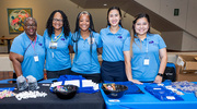Swag and goodies were prepped for UTSW employees, faculty, and students at the Employee Advisory Council’s tables.