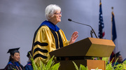 Ellen J. MacKenzie, Ph.D., Sc.M., former Dean of Johns Hopkins Bloomberg School of Public Health, delivers an inspiring commencement address.