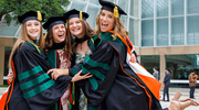 From left, Madison Sheldon, M.D., Holli Townsend, M.D., Abby Clark, M.D., and Kimberly Sladek, M.D., cannot contain their excitement.