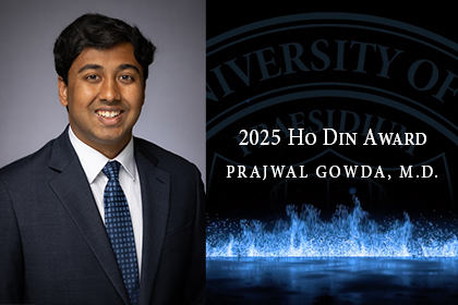 blue background with text: 2025 Ho Din Award Prajwal Gowda