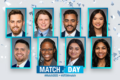 Match Day photos of 8 students.