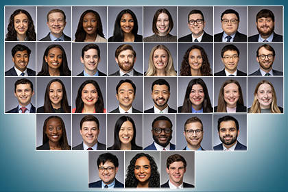 collage of 33 medical student photos