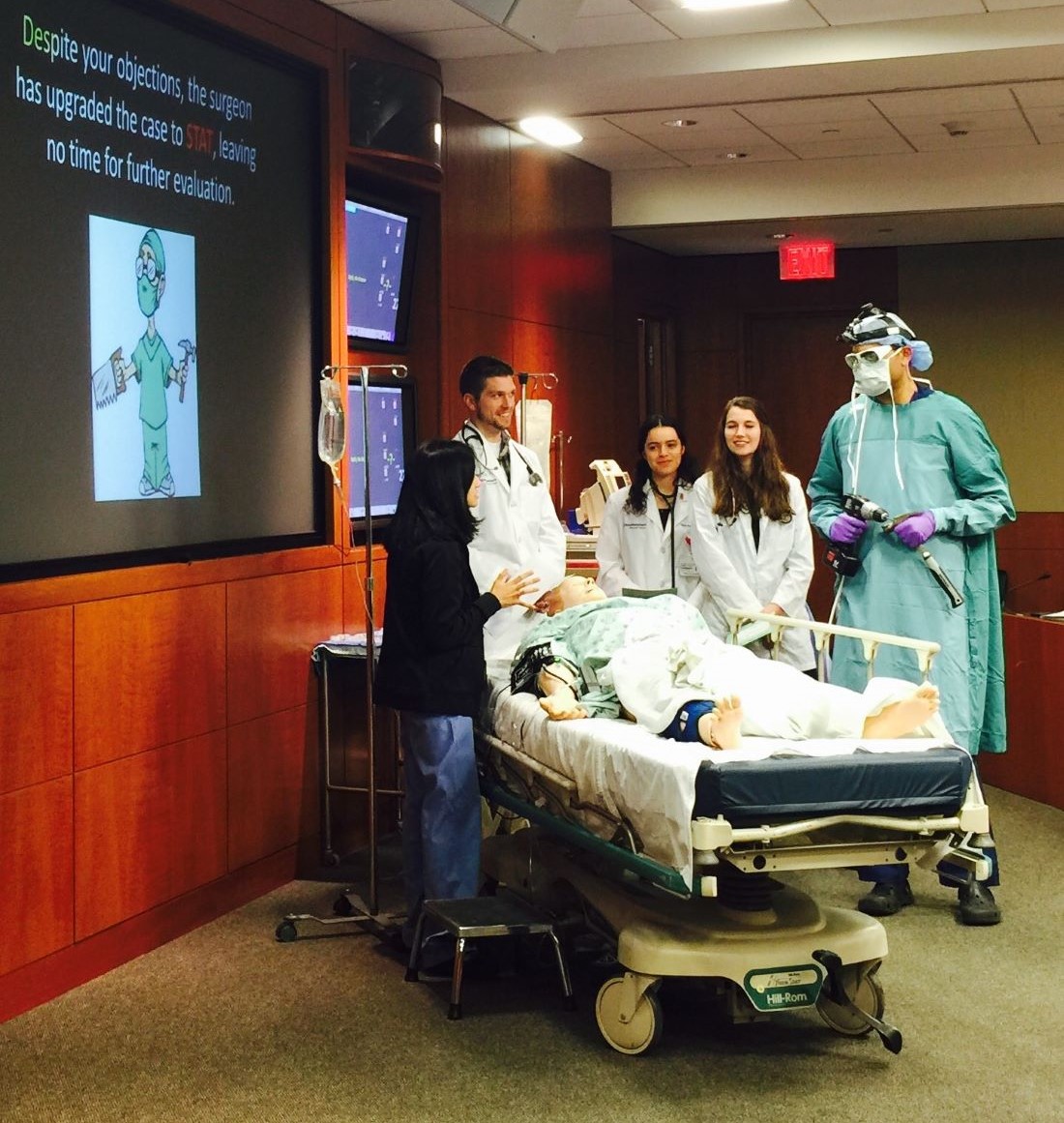 Drs. Aditee Ambardekar and Ravi Bhoja with second year medical students