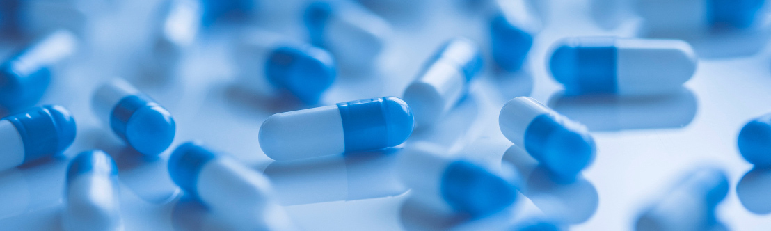 Banner image of an abstract photo of pills