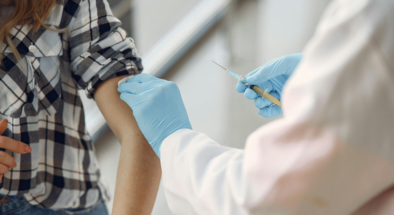 Patient receiving vaccine
