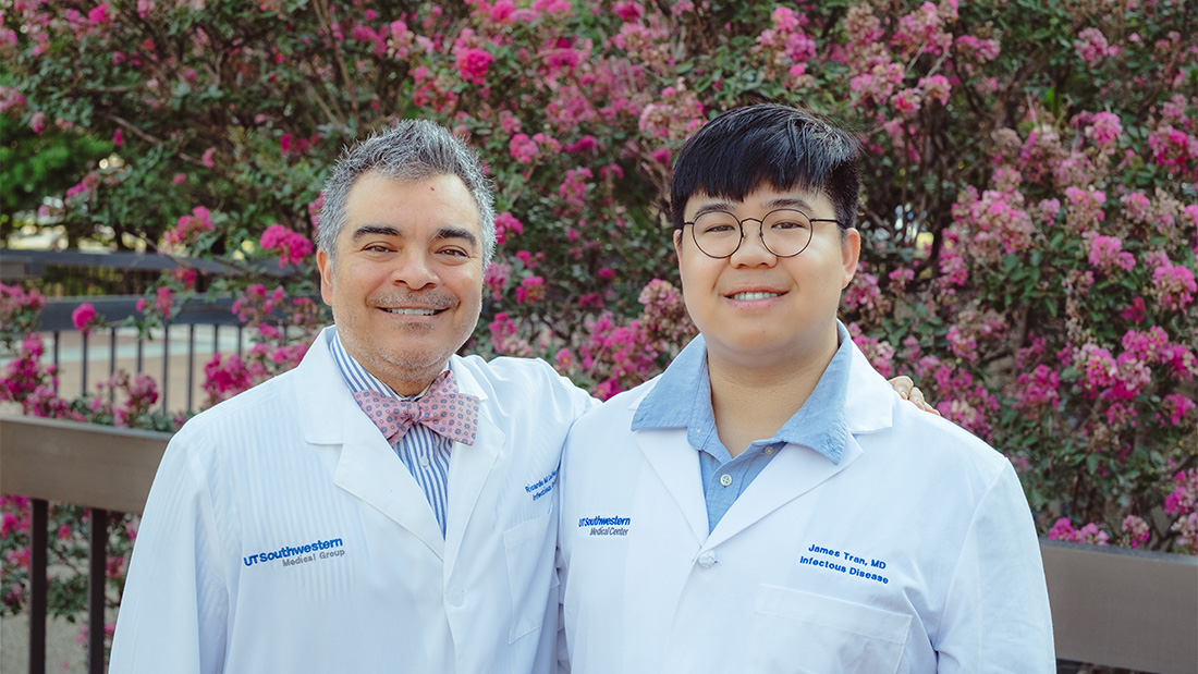 2026-27 Transplant ID fellow Dr. James Tran with Dr. Ricardo la Hoz