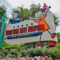 Photo of the sign for the Scottish Rite Hospital for Children
