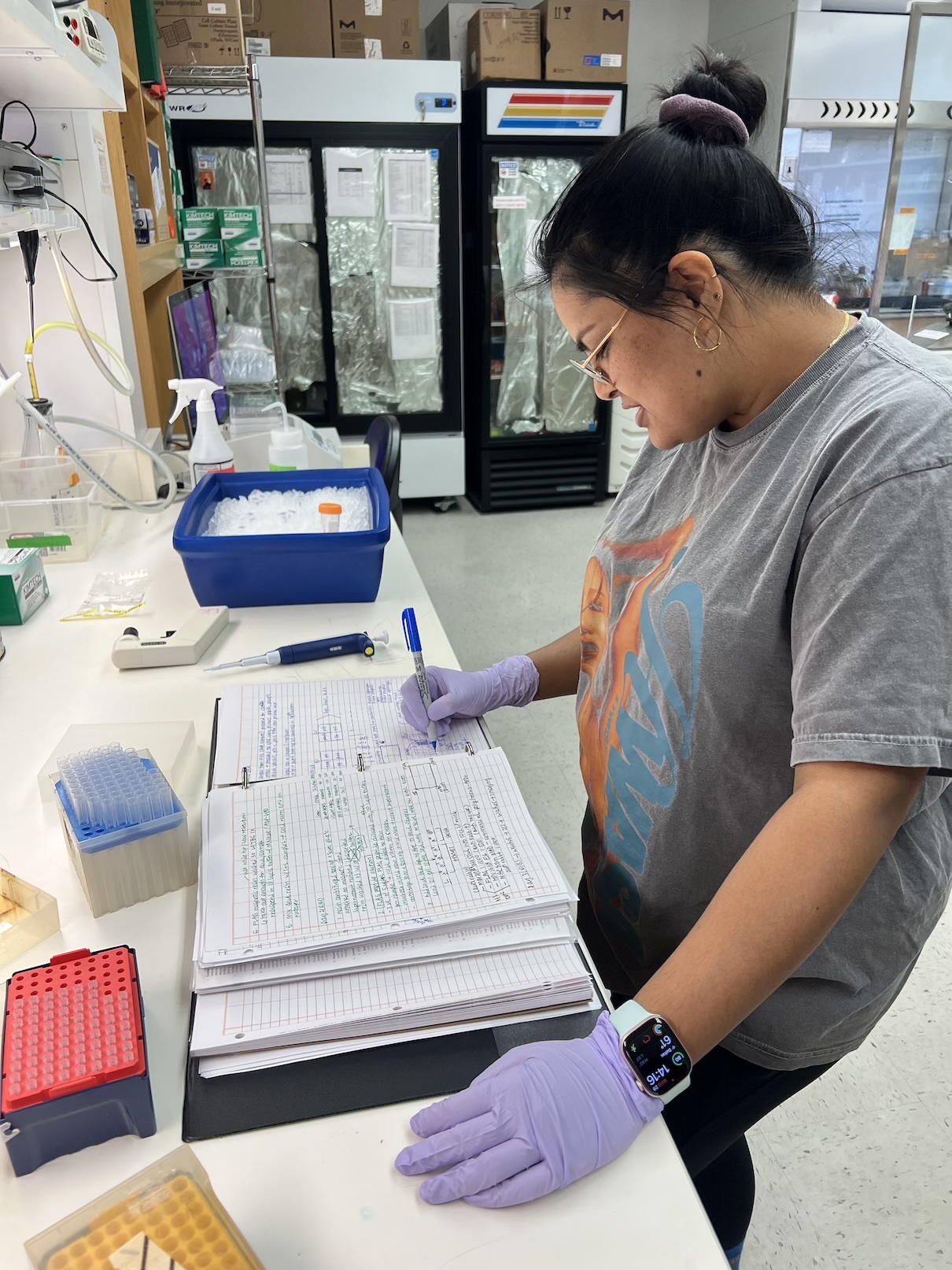 Risha Sinha in the lab