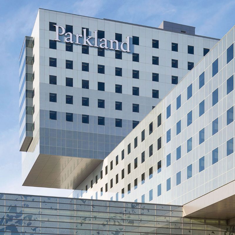 A photo of the Parkland Hospital