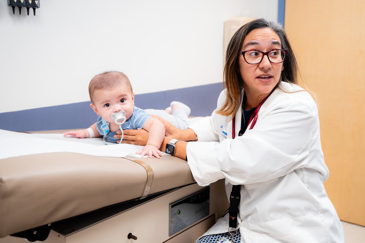 Dr. Evans with a patient
