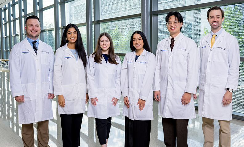 Chief Residents: Joseph McFarland, M.D.; Havisha Munjal, M.D.; Ava Mirtsching, M.D.; Aarushi Aggarwal, M.D.; Darren Imphean, M.D.; and Jared Chapman, M.D., M.S.