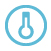 Blue thermometer icon