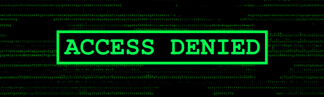 A stylized illustration that says Access Denied