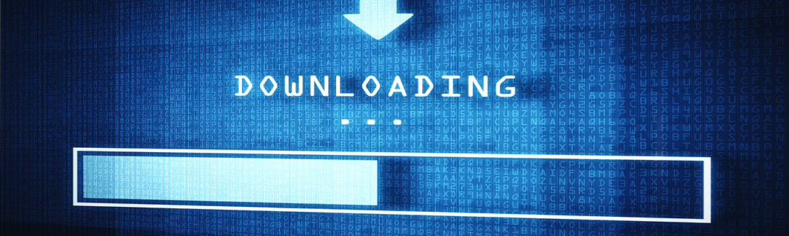 A stylized illustration of a download progress bar