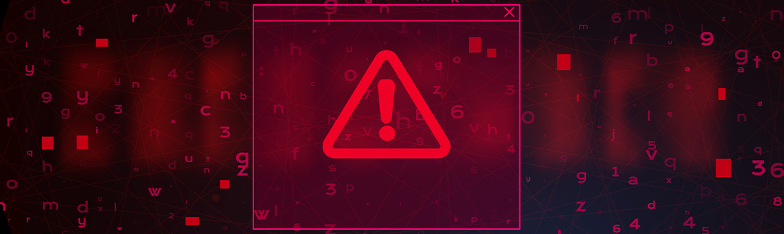 A stylized illustration of a red warning icon