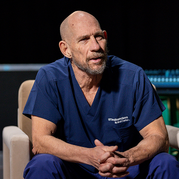 Dr. Thornton sitting down, speaking in an interview