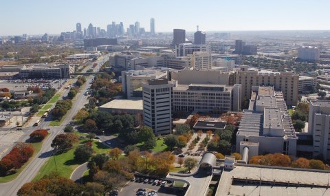 Aerial photo of UT Southwestern Medical Center buildings