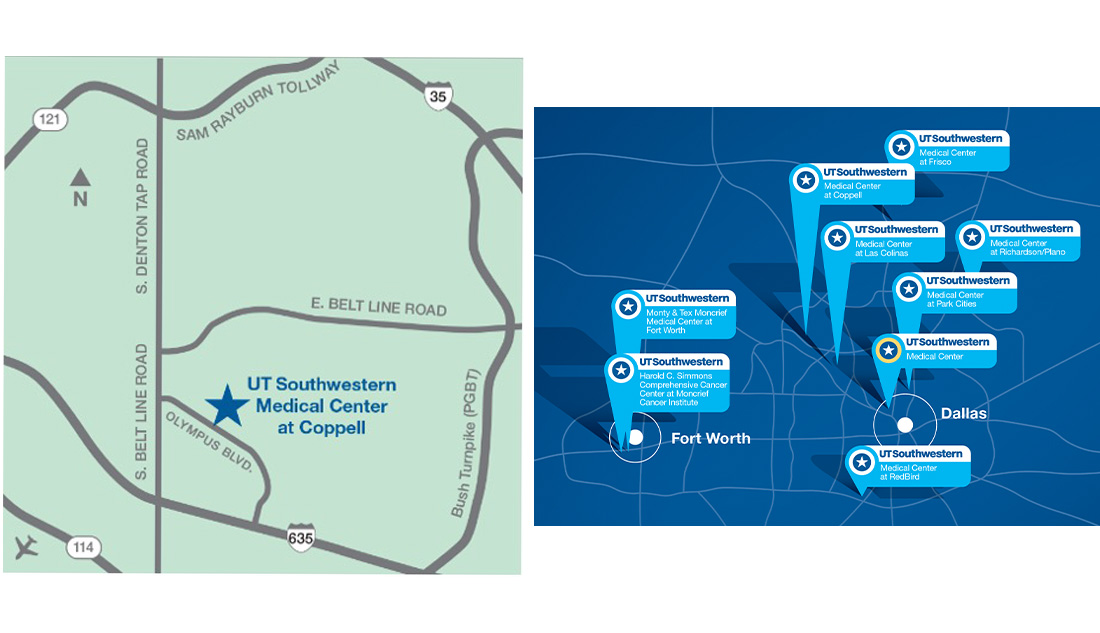 Map of UT&nbsp;Southwestern Medical Center at Coppell