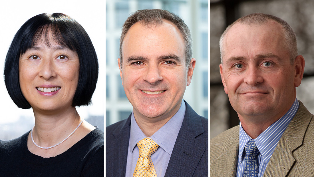 Headshots of Elizabeth Chen, Ralph De Berardinis, and Joel Elmquist