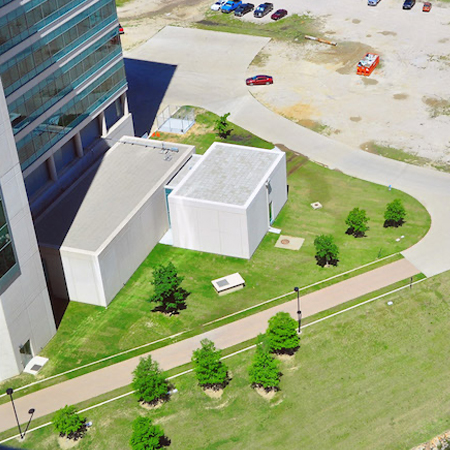 Arial view of CEMF building