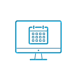 computer icon with calculator on screen